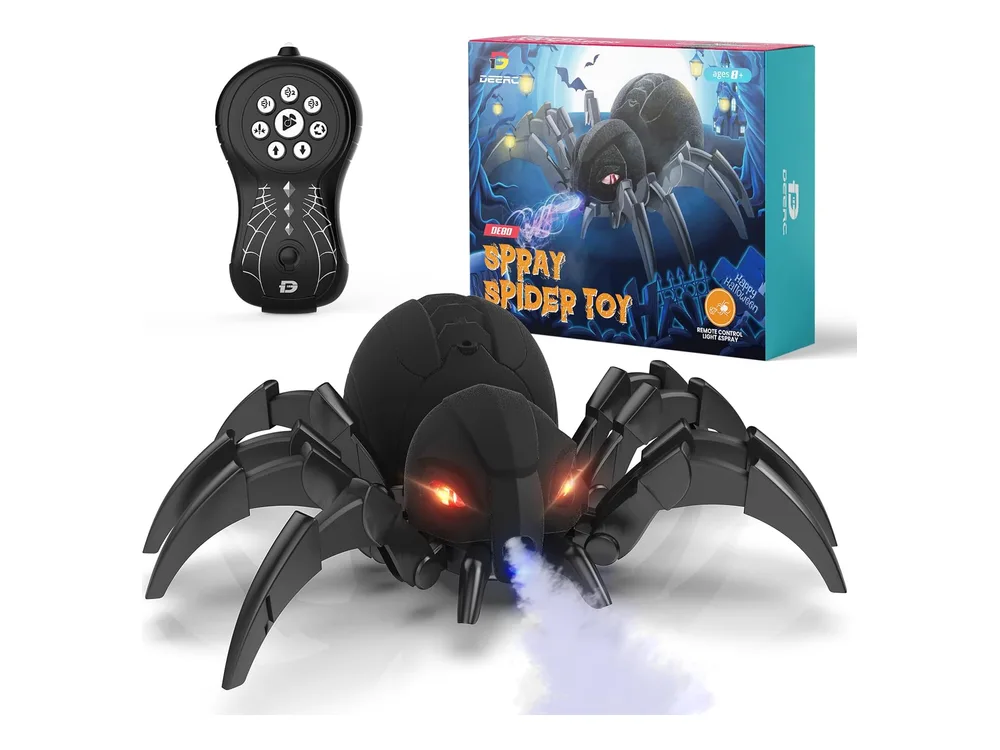 DEERC RC Spider with Mist & Lights — Black