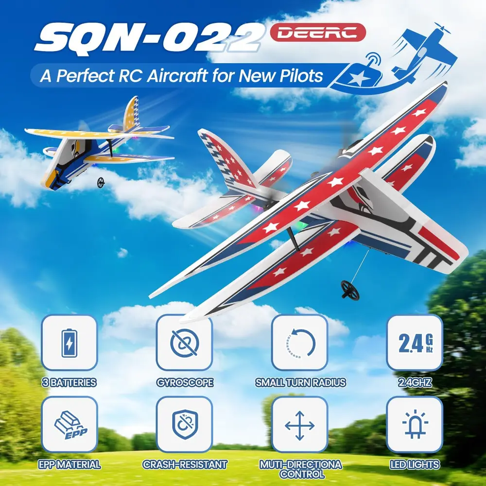 DEERC Twin RC Airplane Set image 2