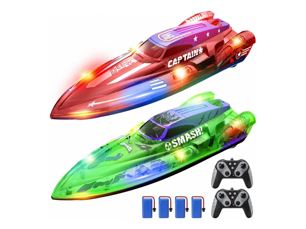DEERC DE122 RC Boat Twin Pack — Red+green
