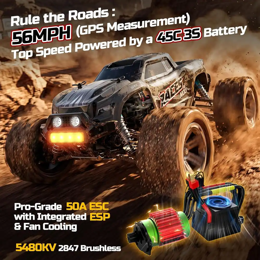 DEERC 8618 Brushless RC Truck product features