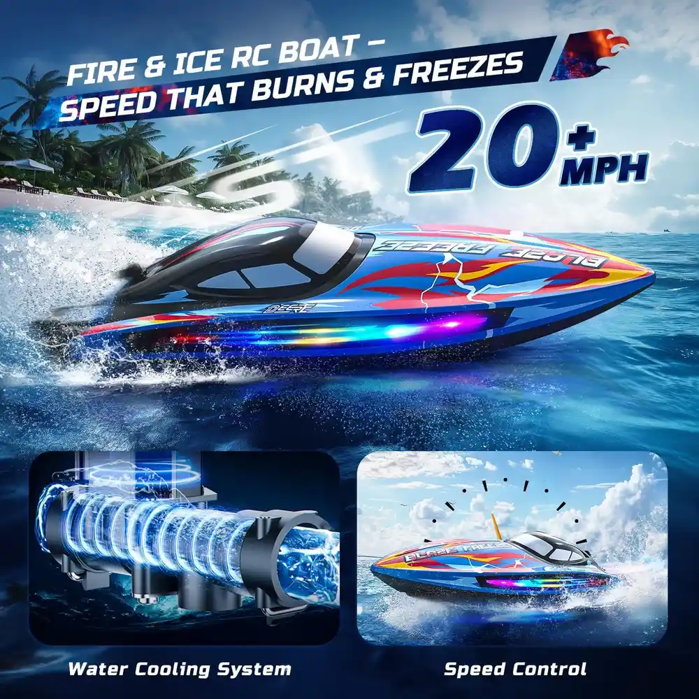 DEERC YK080 LED RC Racing Boat image 4