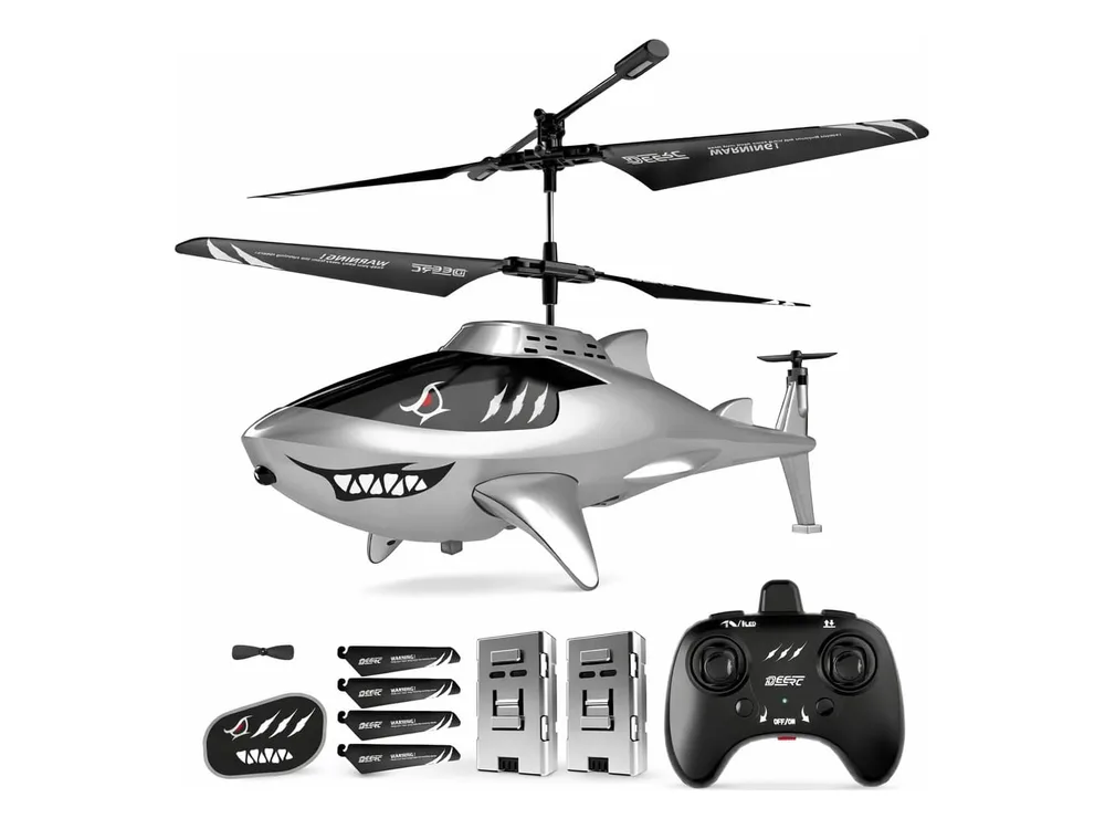 DEERC SQN005 Shark RC Helicopter — Silver