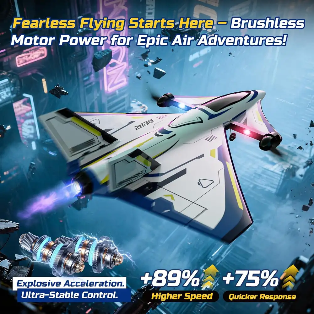 DEERC Z68 Sci-Fi RC Jet product features