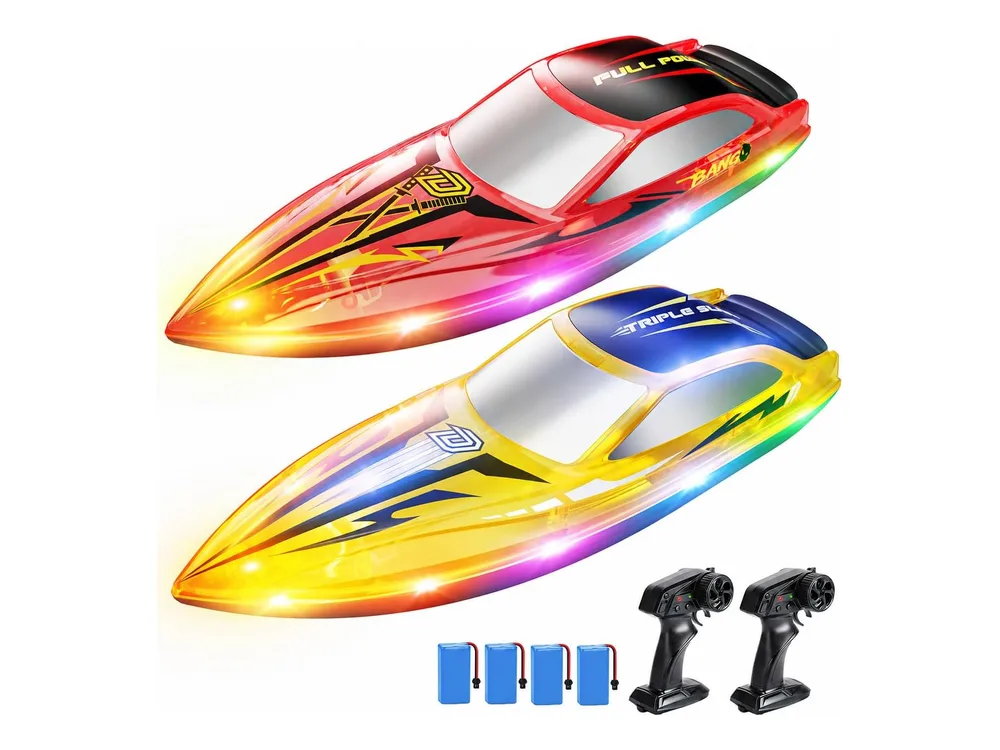 DEERC HJ825 RC Boat Twin Pack — Red+yellow